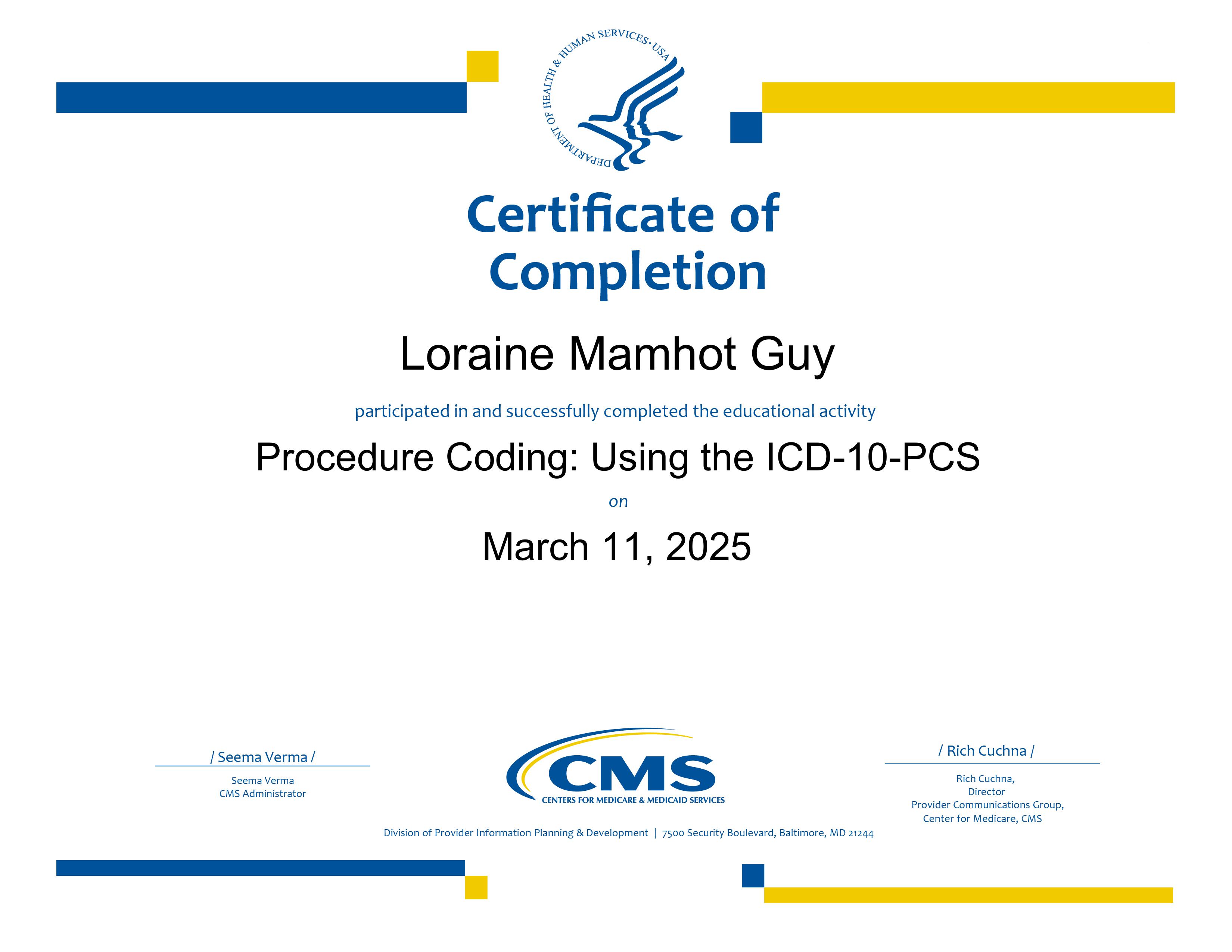 Procedure Coding Using the ICD-10-PCScertificate
