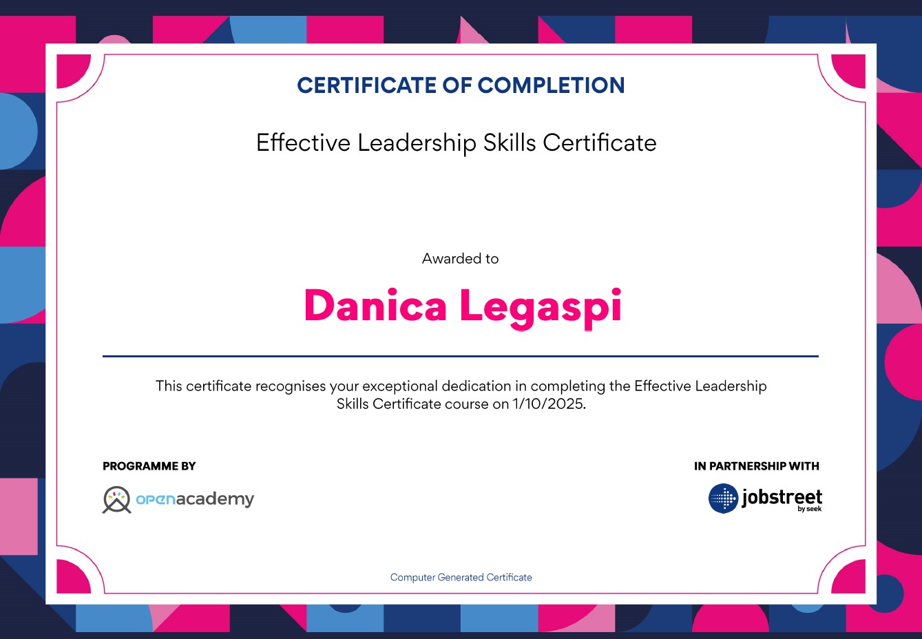 Effective Leadership Certificate