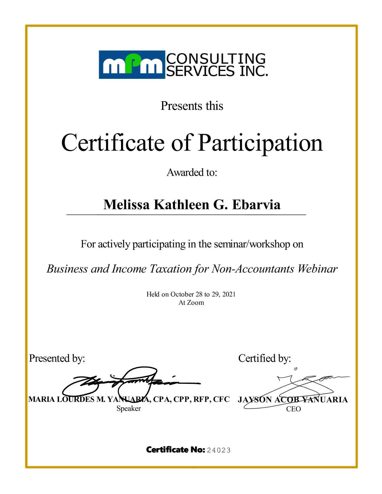 Business and Income Taxation for Non Accountants Webinar