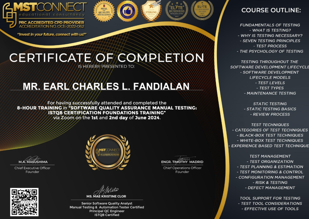 SOFTWARE QUALITY ASSURANCE MANUAL TESTING