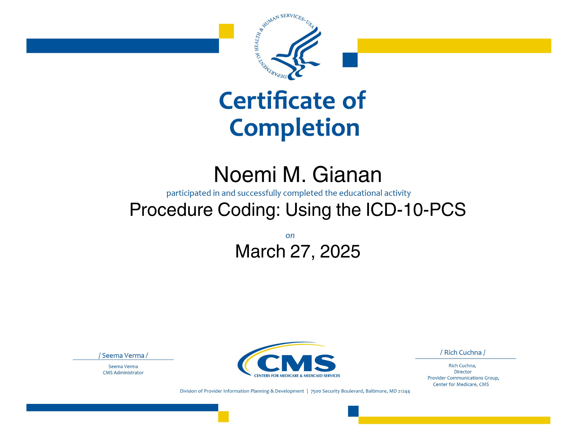 ICD10PCS CERT