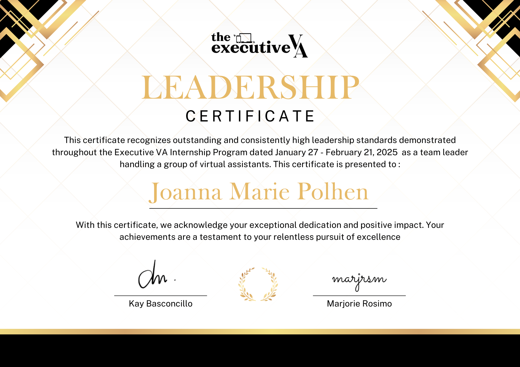 Executive Assistant Leadership Certificate