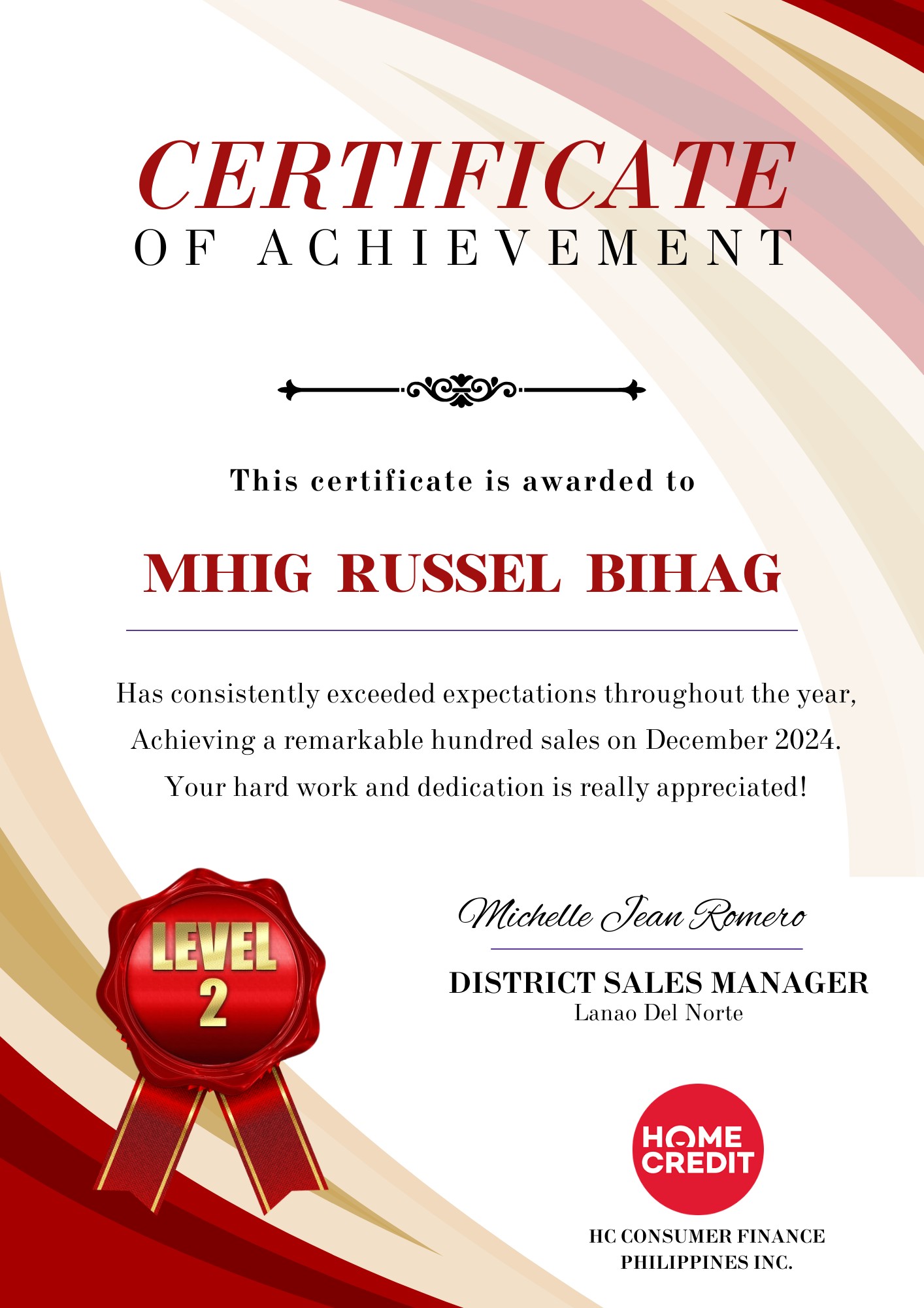 HIGHER SALE'S VOLUME AWARD