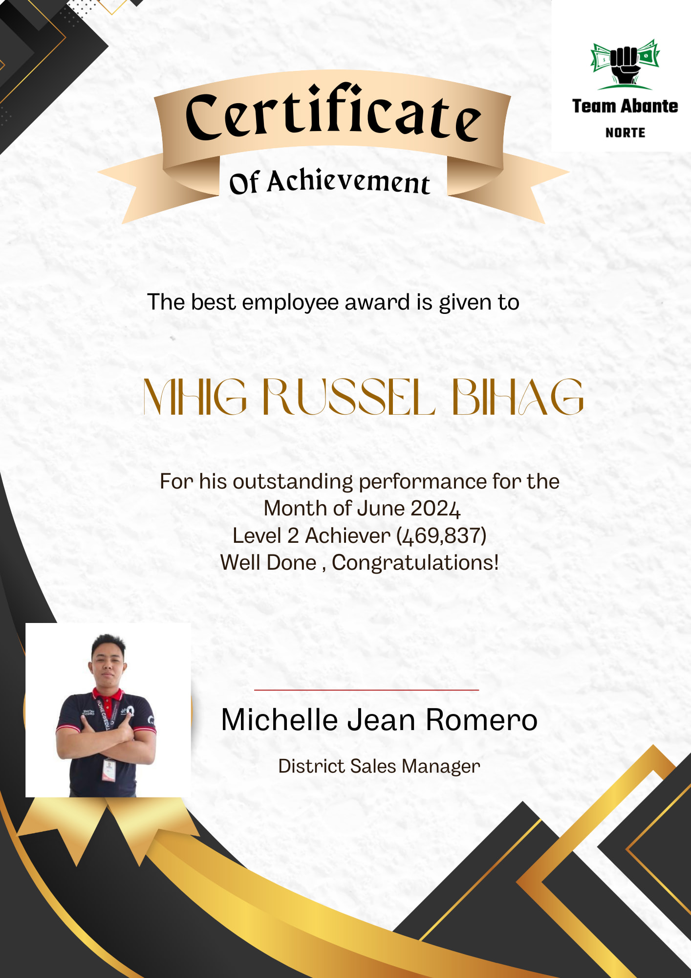 TOP 1  SALE'S VOLUME AWARD