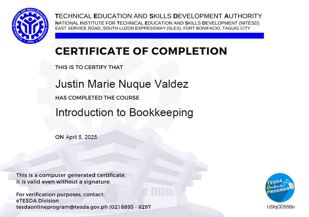 Introduction to Bookkeeping