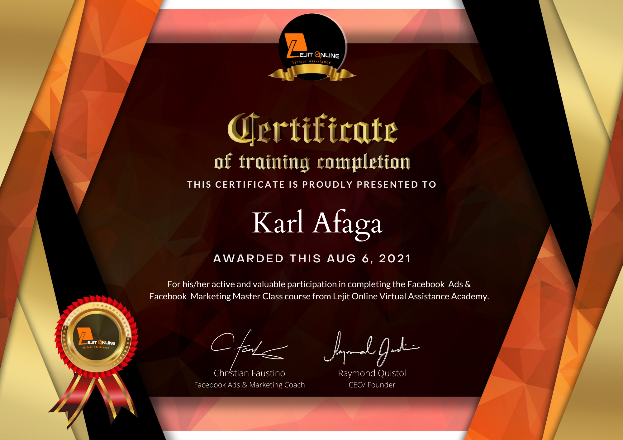 Facebook ads certificate