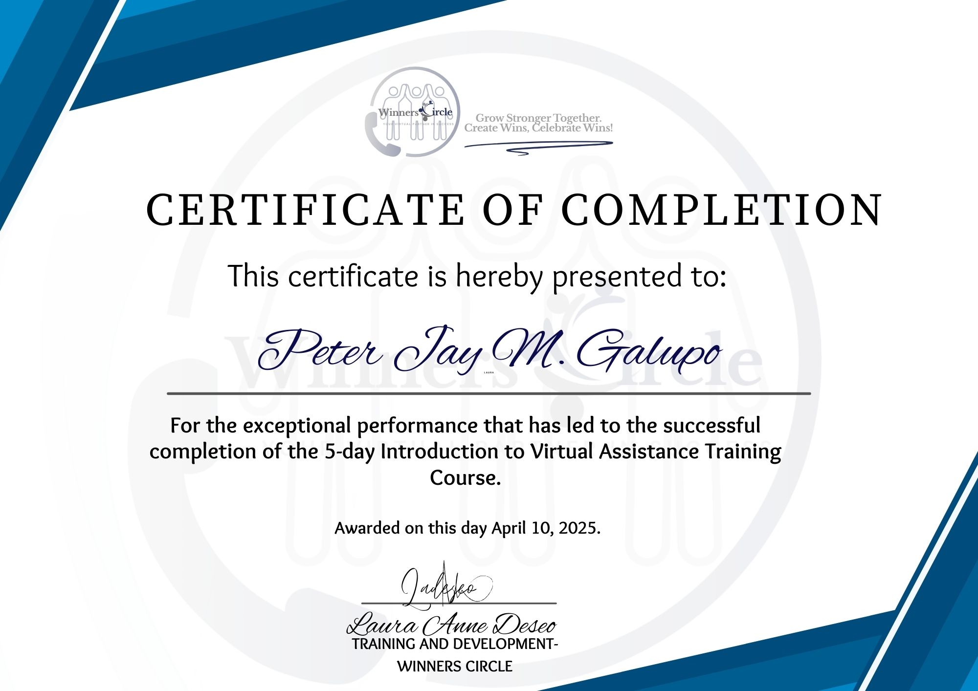 Virtual Assistance Training