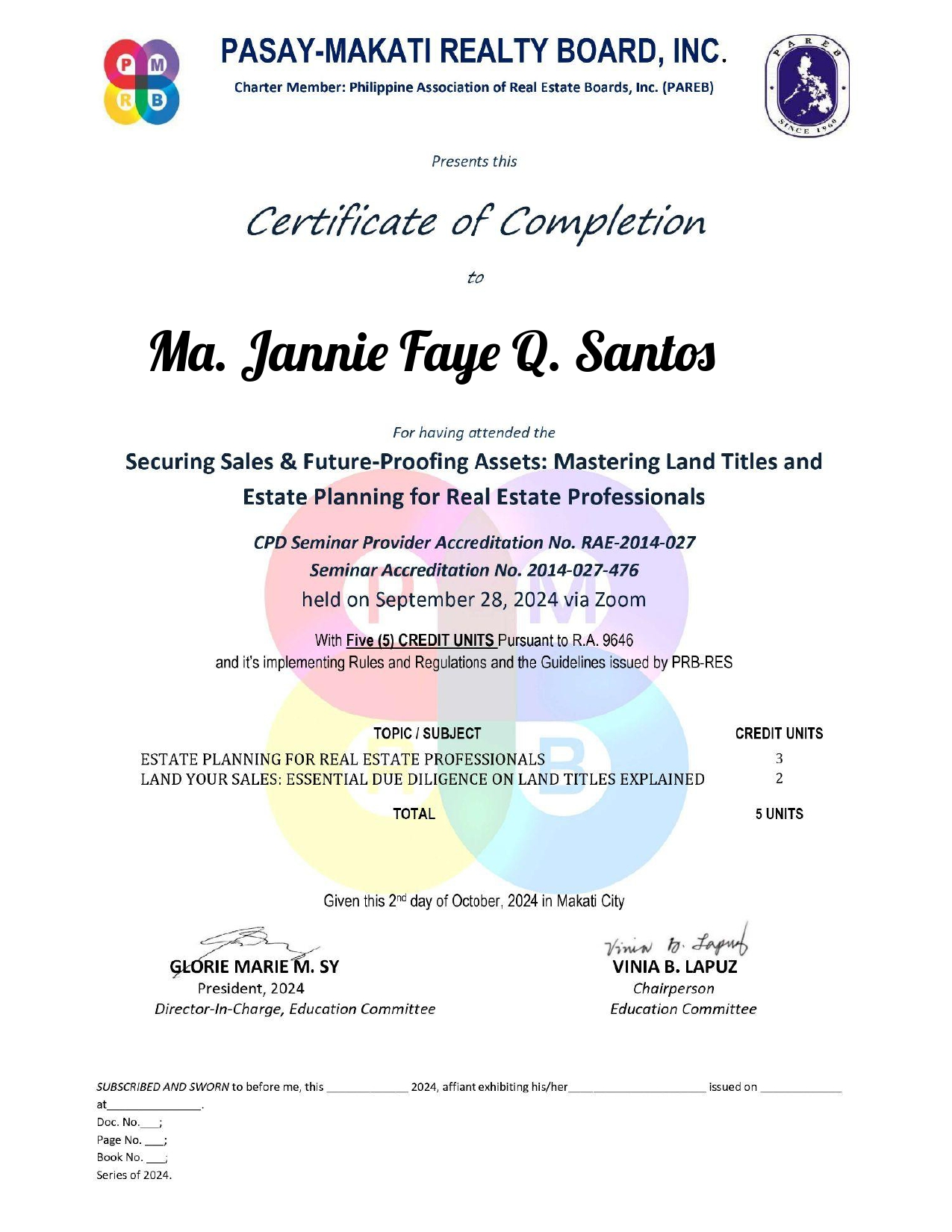 CPD SECURING SALES & FUTURE-PROOFING ASSETS: MASTERING LAND TITLES AND ESTATE PLANNING FOR REAL ESTATE PROFESSIONALS