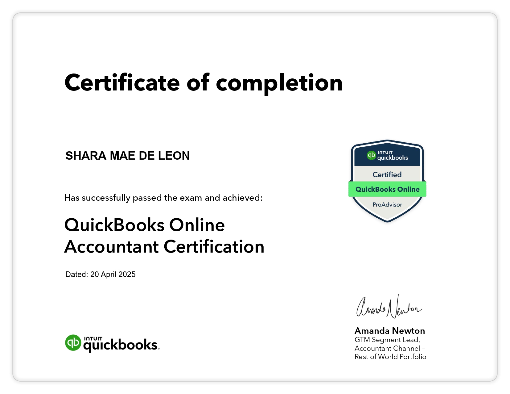 Quickbooks Online Accountant Certified