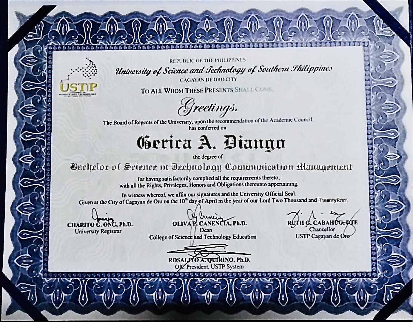 Bachelor of Science in Technology Communication Management