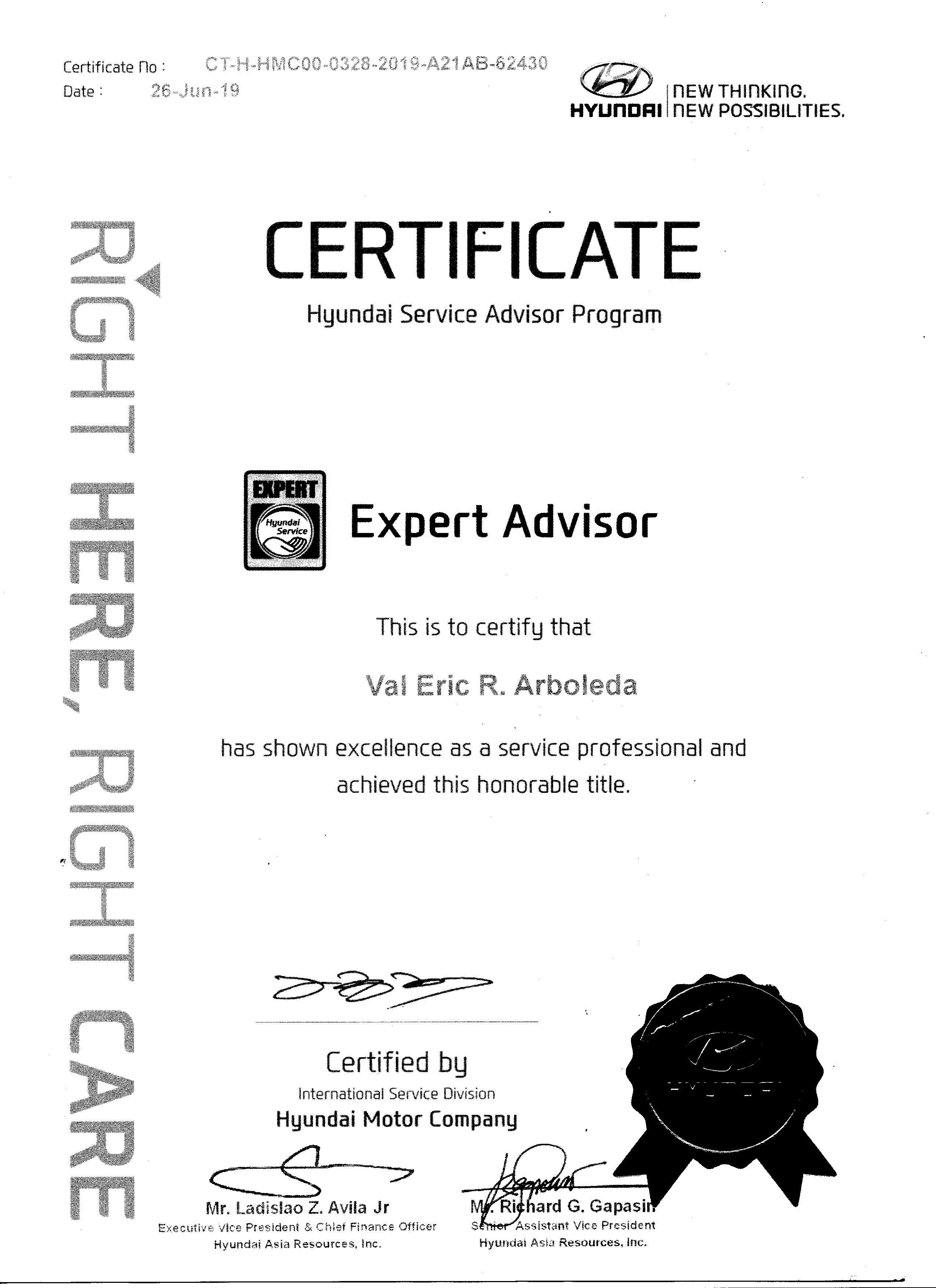 EXPERT SERVICE ADVISOR