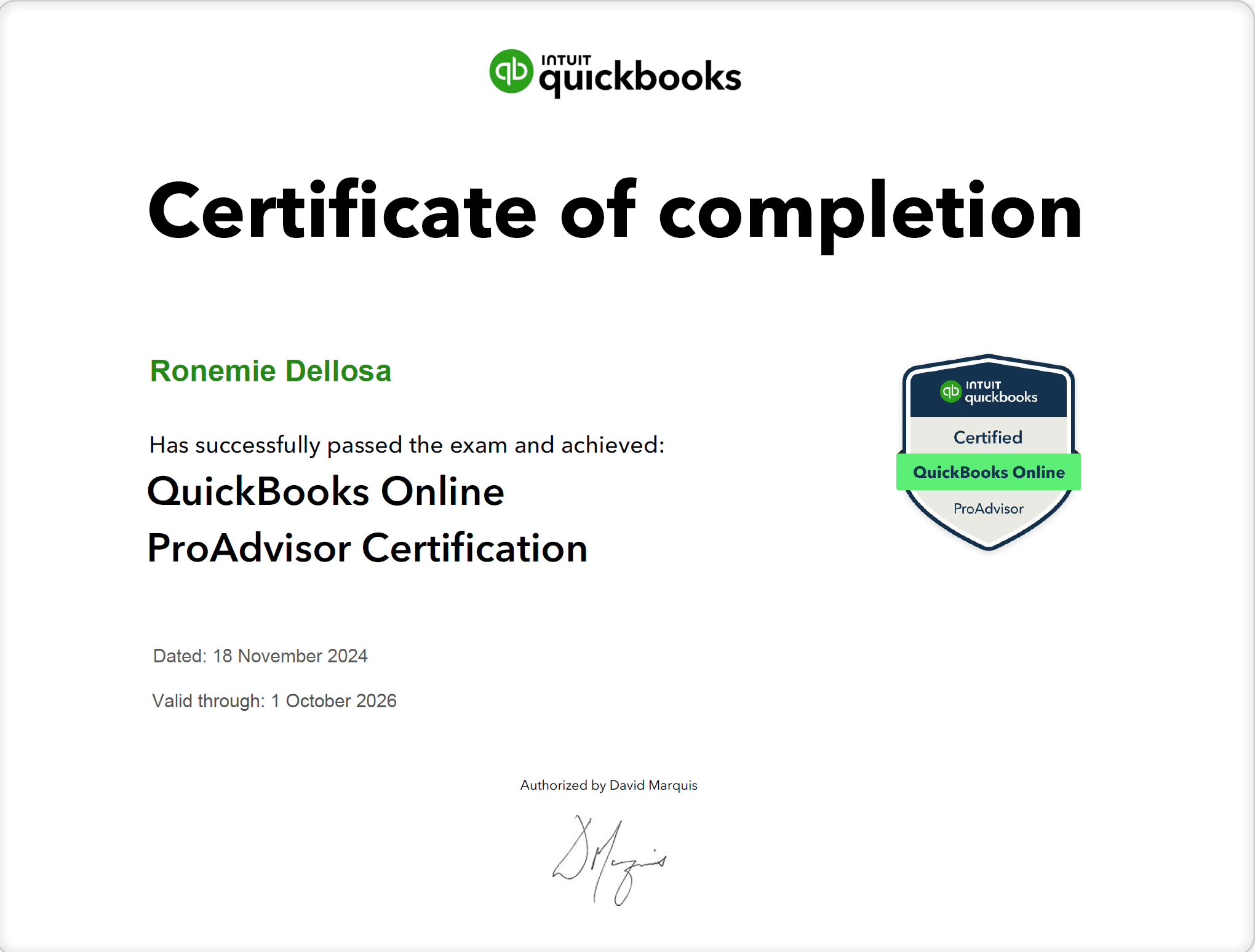 QuickBooks Online ProAdvisor Certification