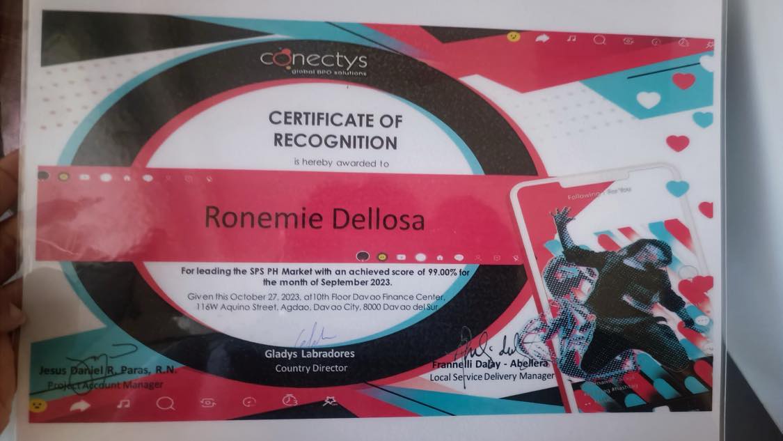 Certificate of Recognition