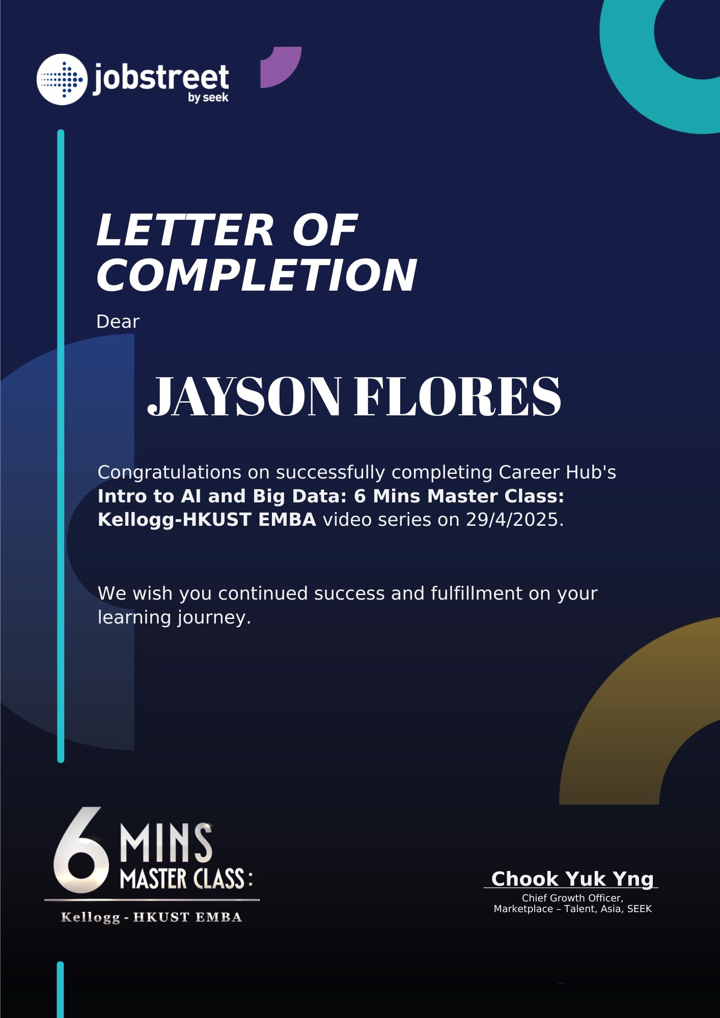 Intro to AI and Big Data Certificate