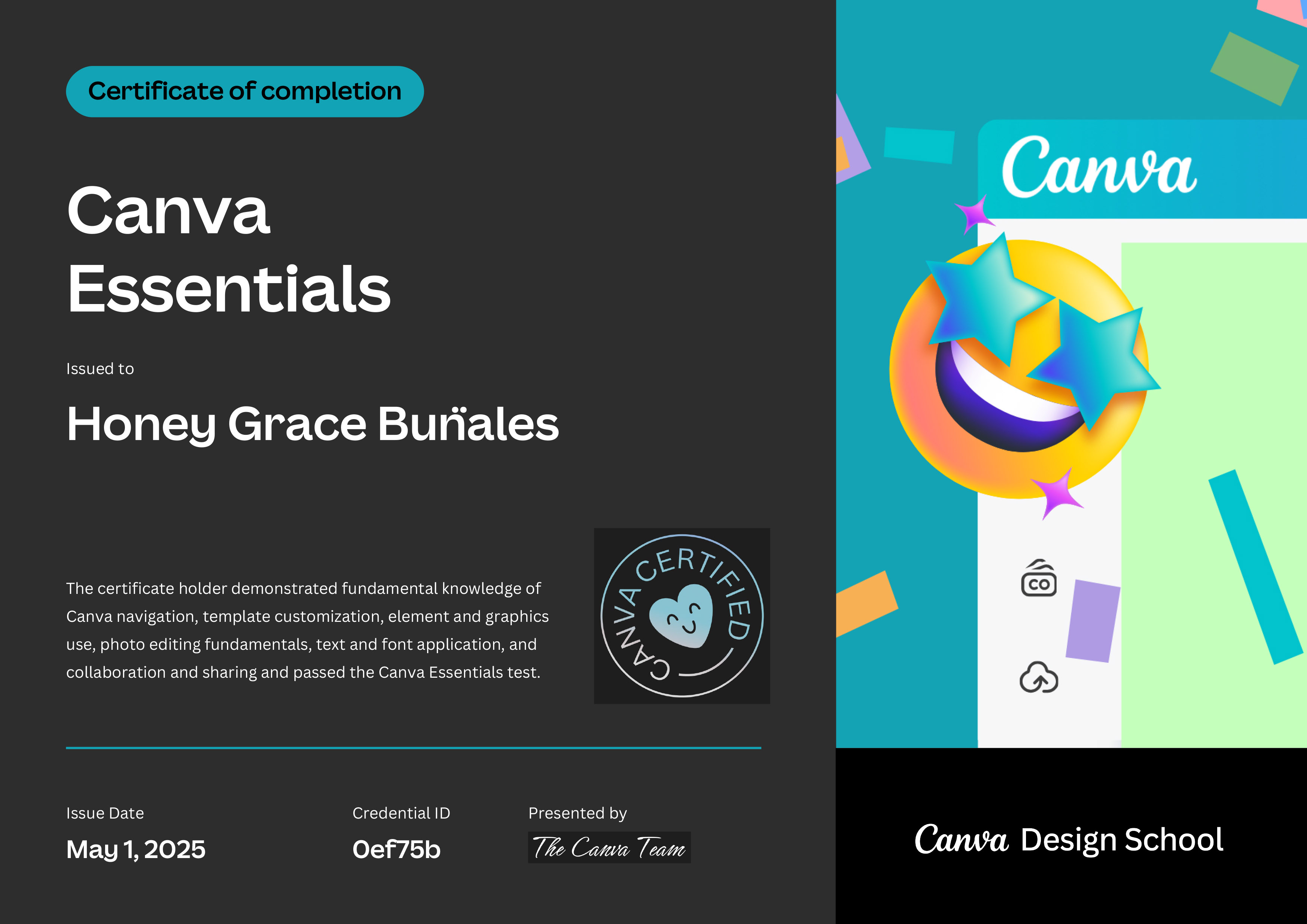 Canva Essentials Certificate