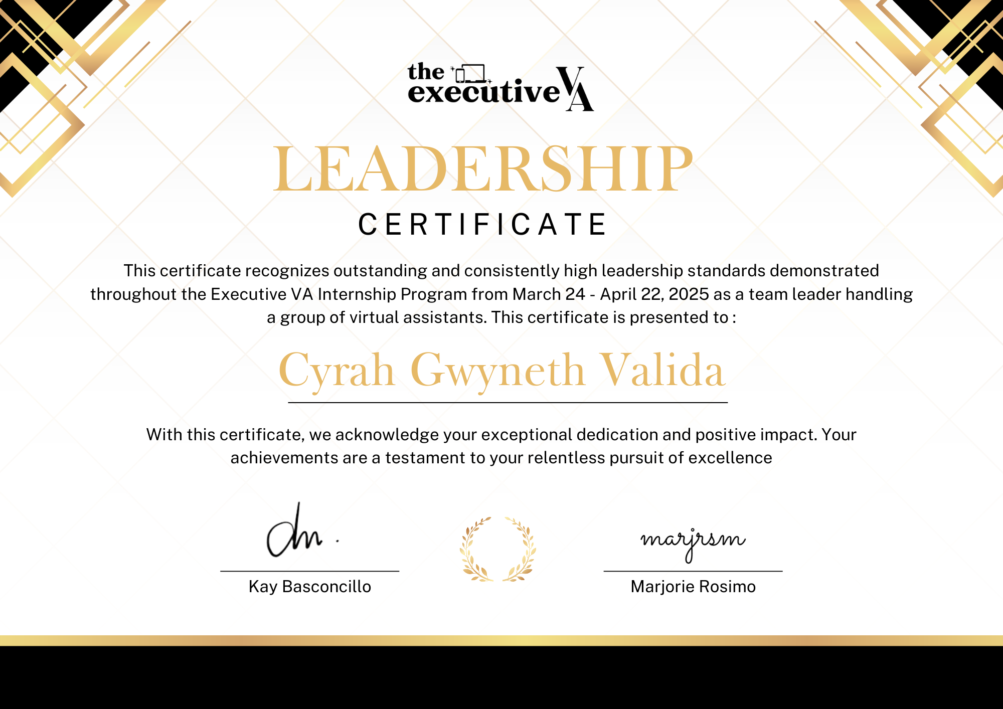 Team Leader Certificate