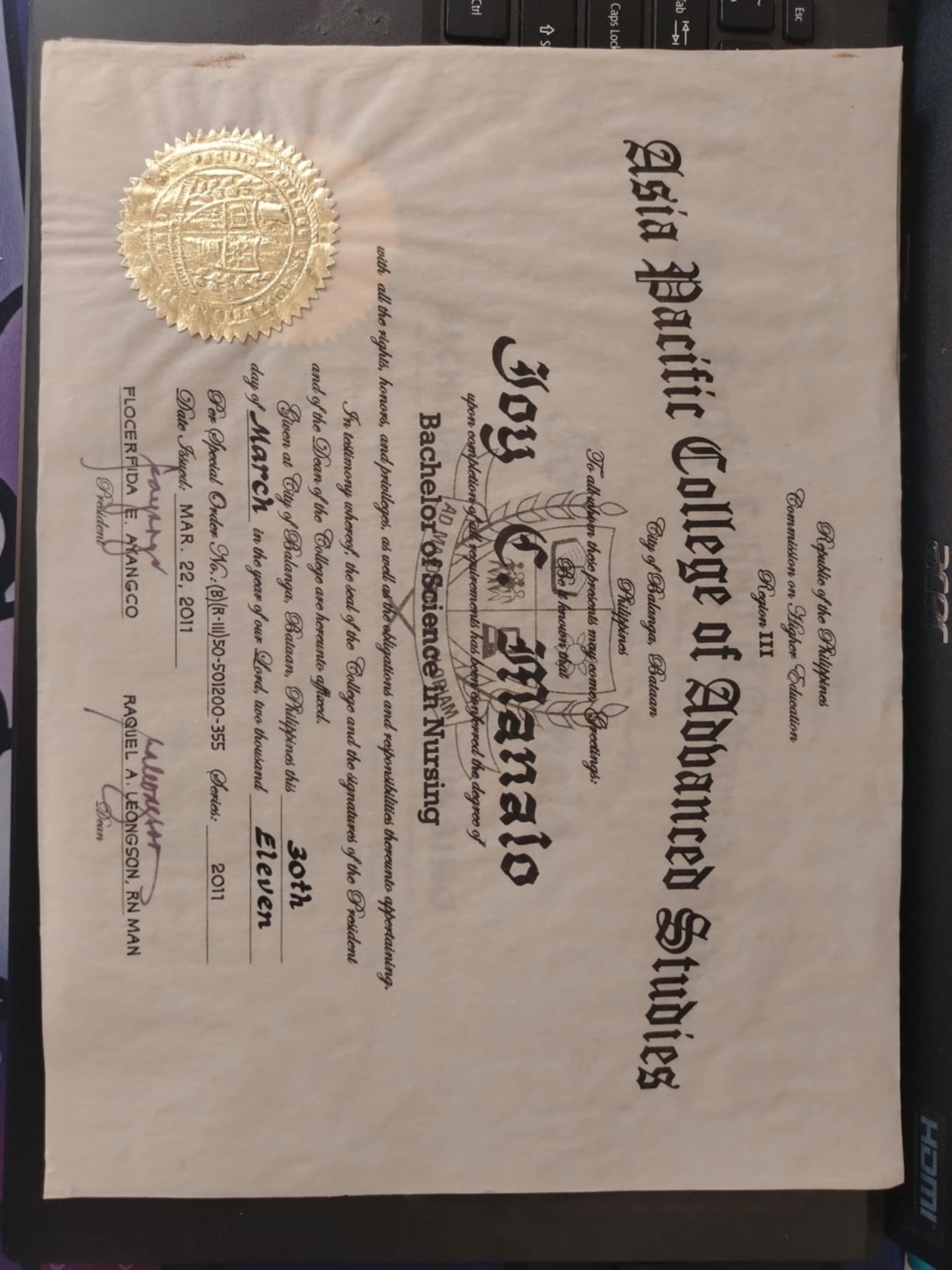 college diploma