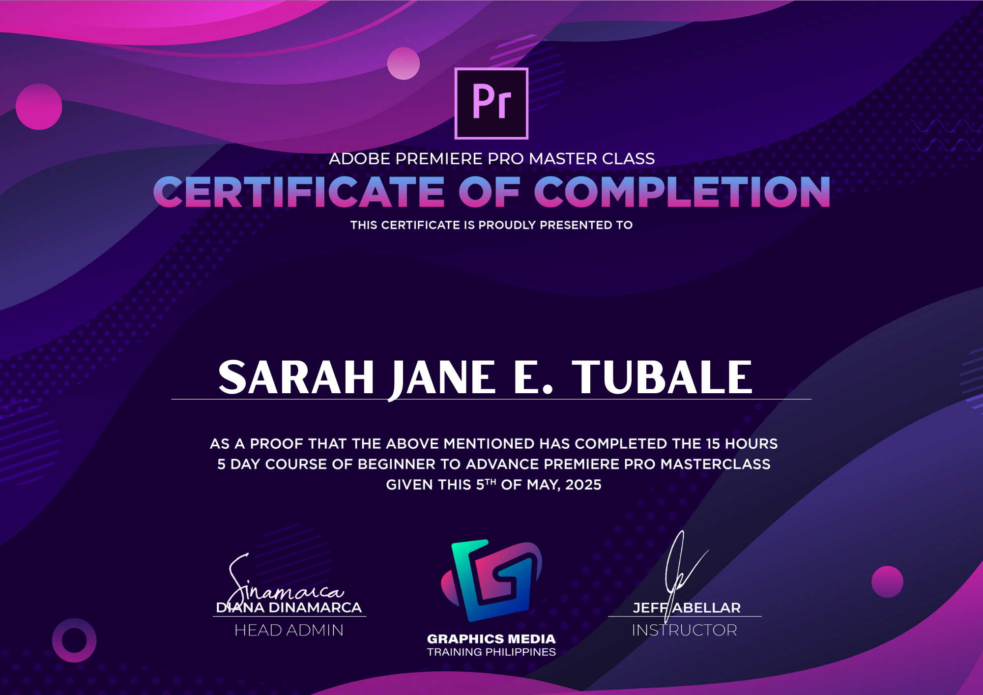 Graphics Media Training Certificate