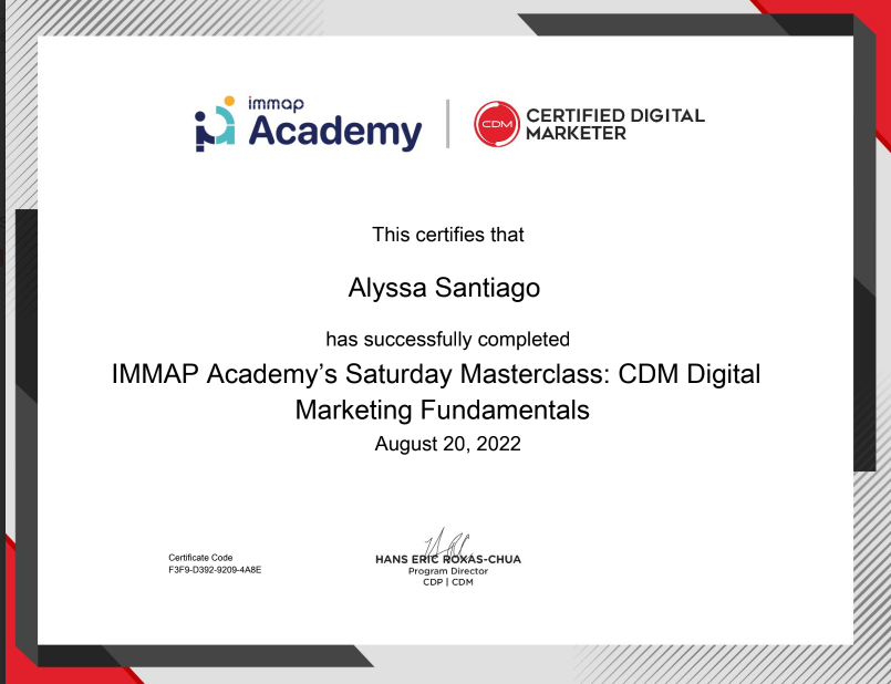 IMMAP | CDM - Digital Marketing Fundamentals Training