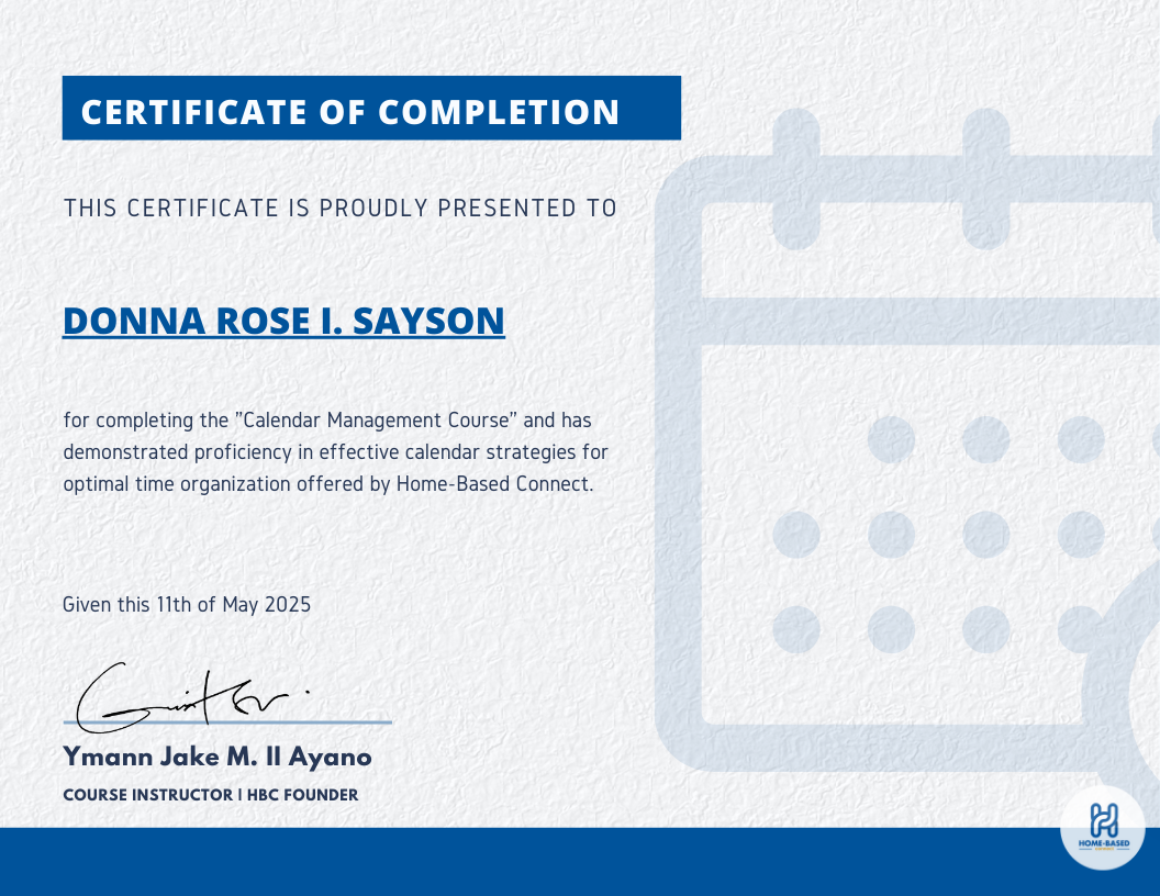 Certified Calendar Management Professional