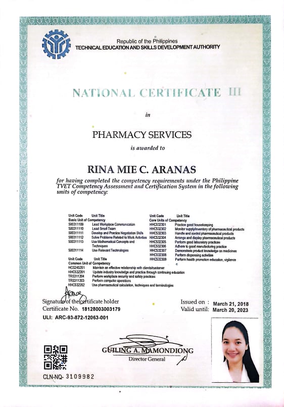 NC3 certificate