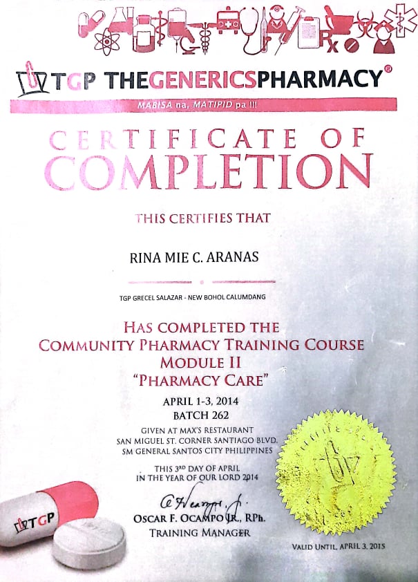 Community Pharmacy training course