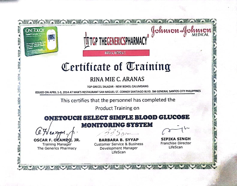 onetouch select simple blood glucose training