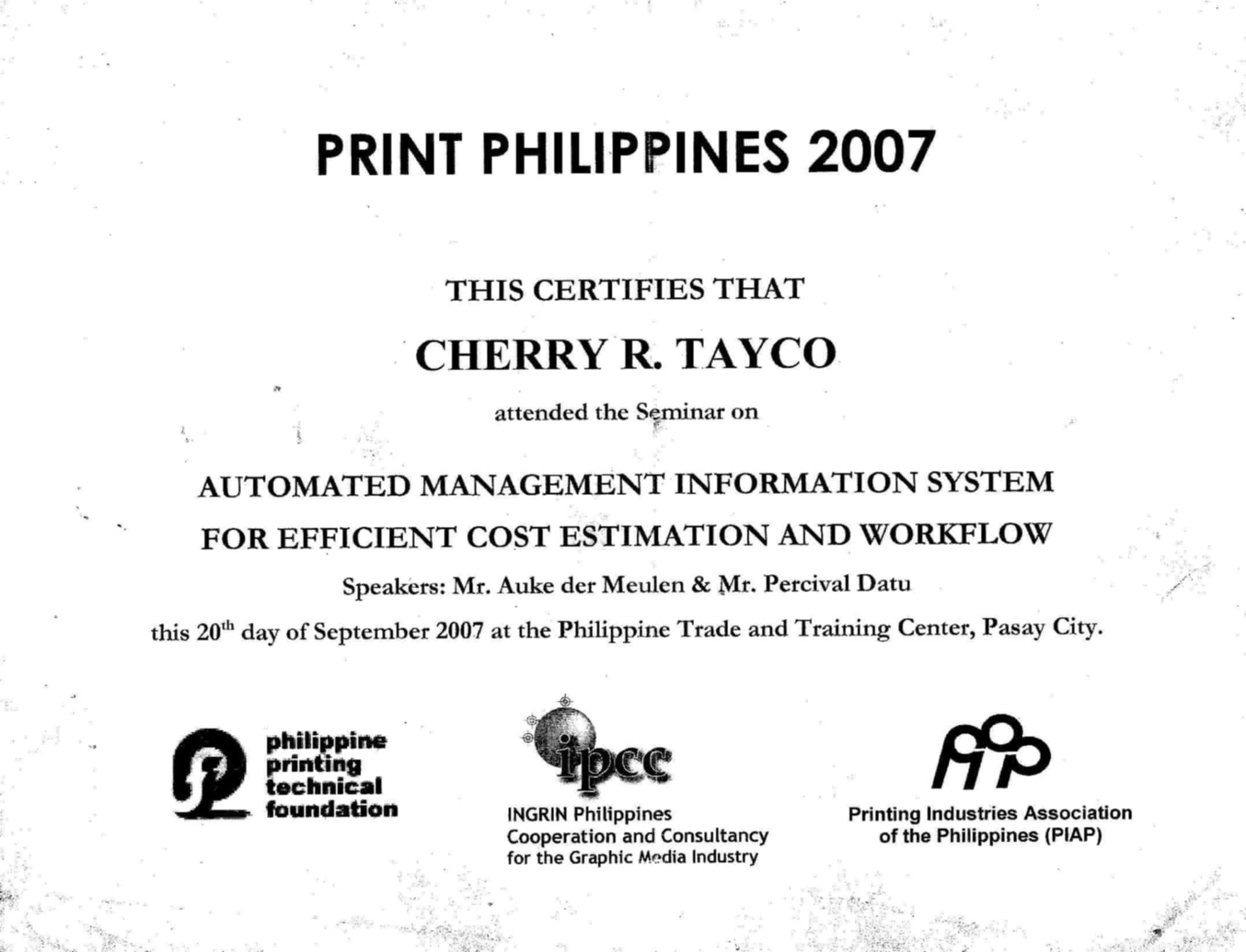 Print Estimator/Estimation