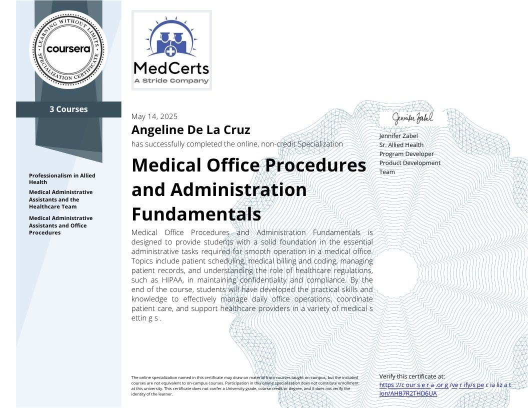 Medical Office Procedures and Administration Fundamentals