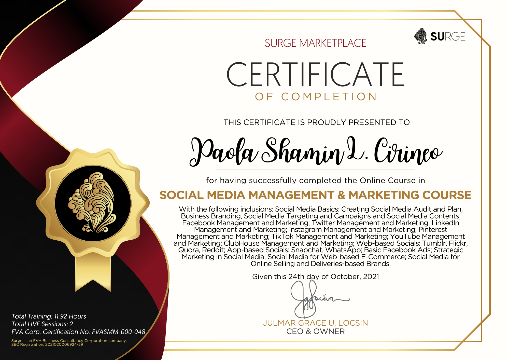 Social Media Management & Marketing Course