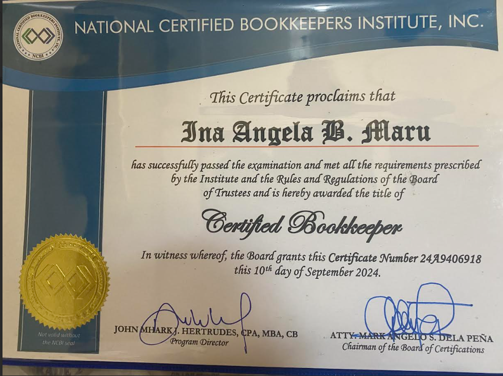 Certified Bookkeeper
