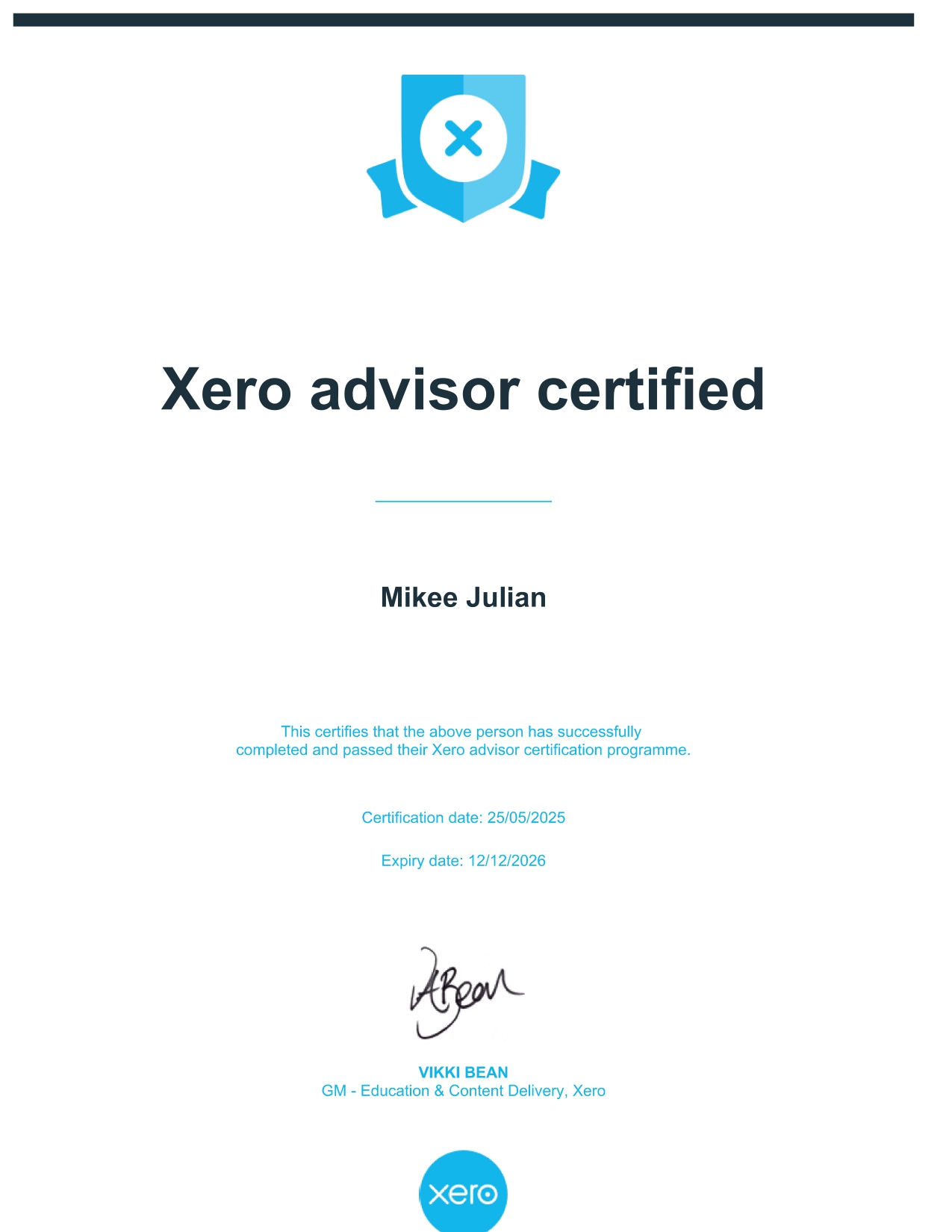 Xero Advisor Certified