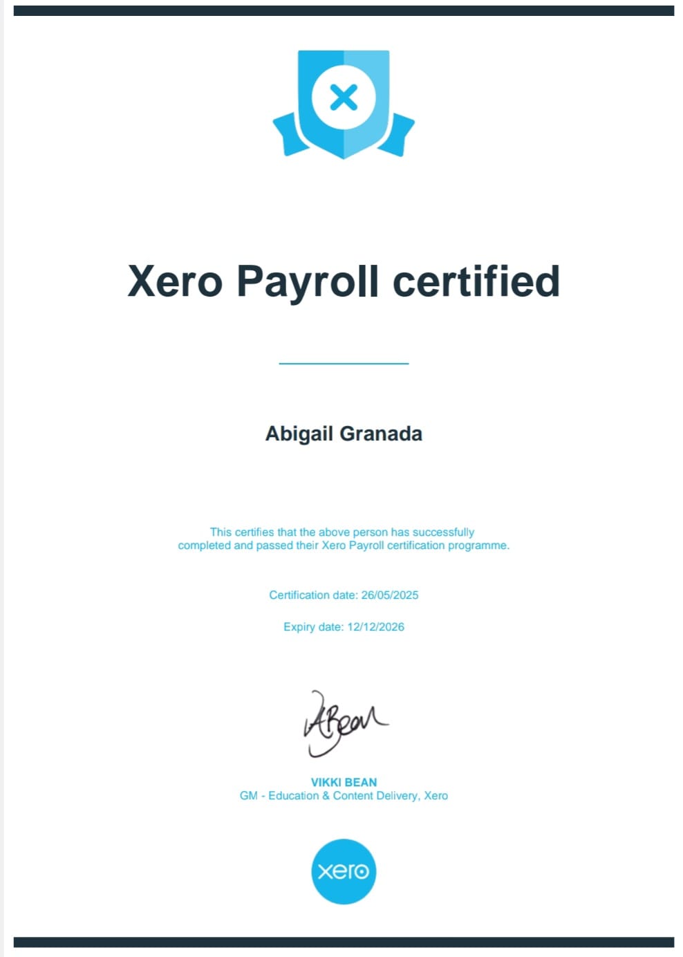 Xero Payroll Certification