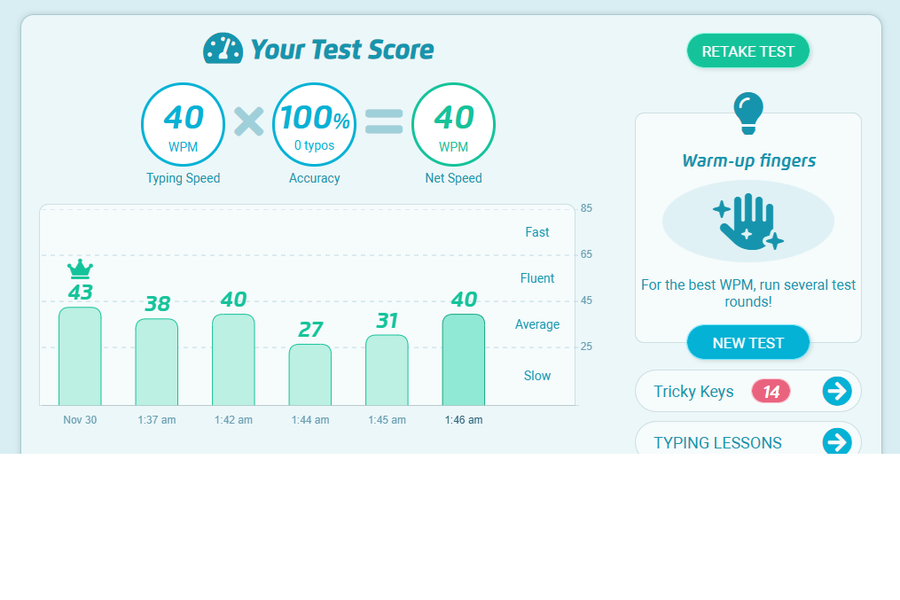 Typing test