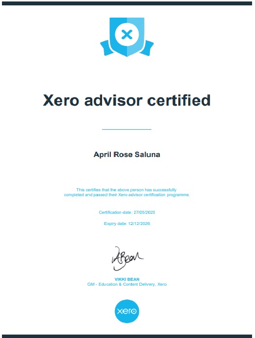 Xero Advisor Certified
