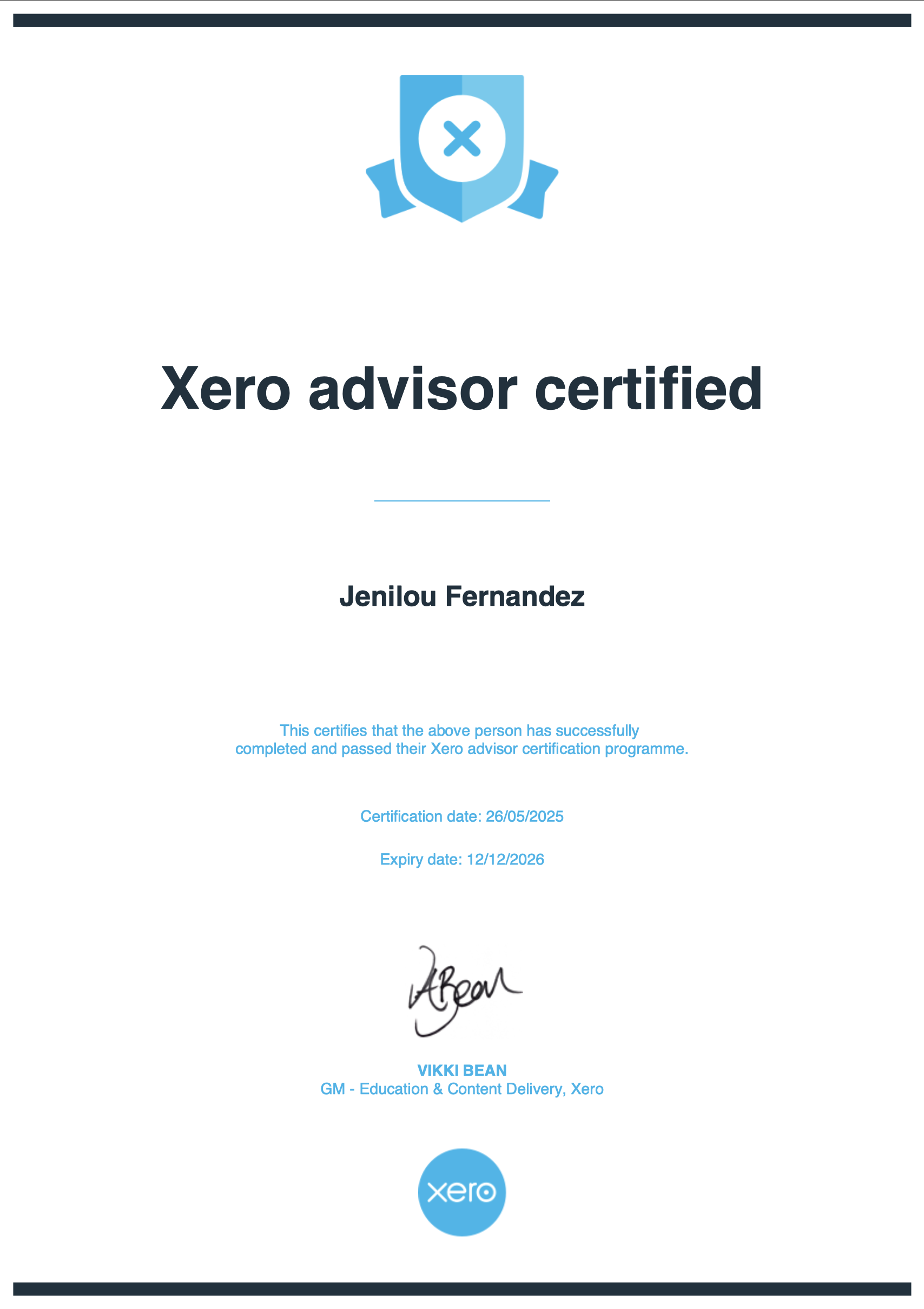 Xero Advisor Certified