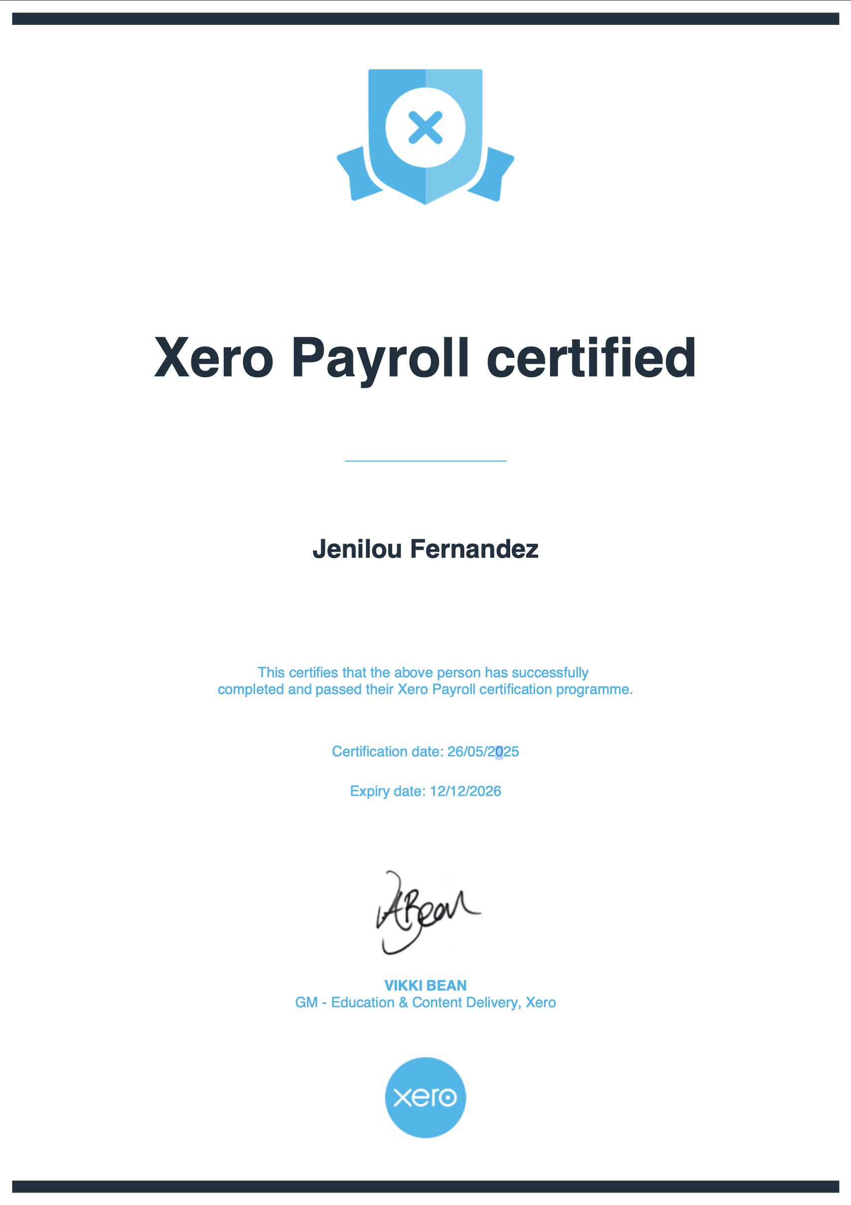 Xero Payroll Certified