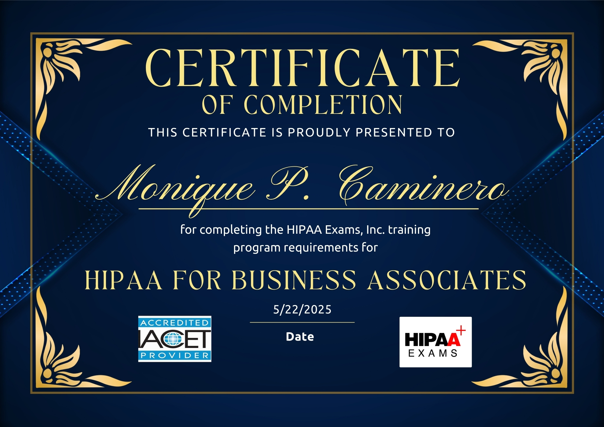 HIPAA Certificate_Caminero 2025