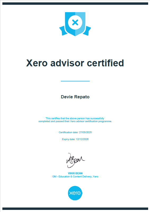 Xero Advisor Certificate