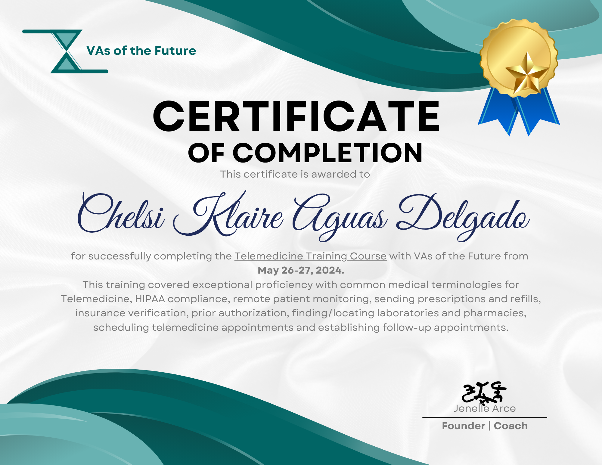 TELEMEDICINE CERTIFICATE