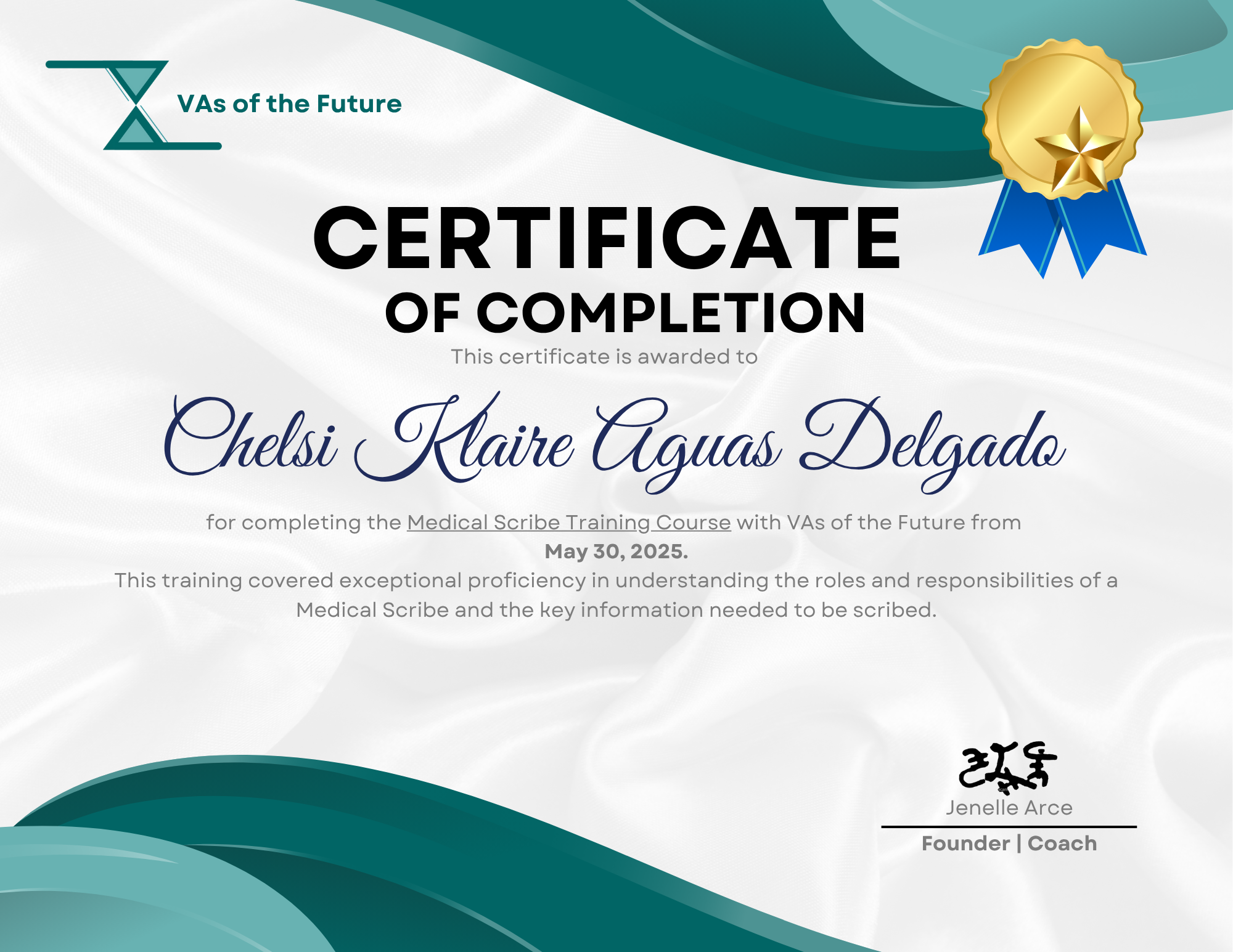 MEDICAL SCRIBE CERTIFICATE