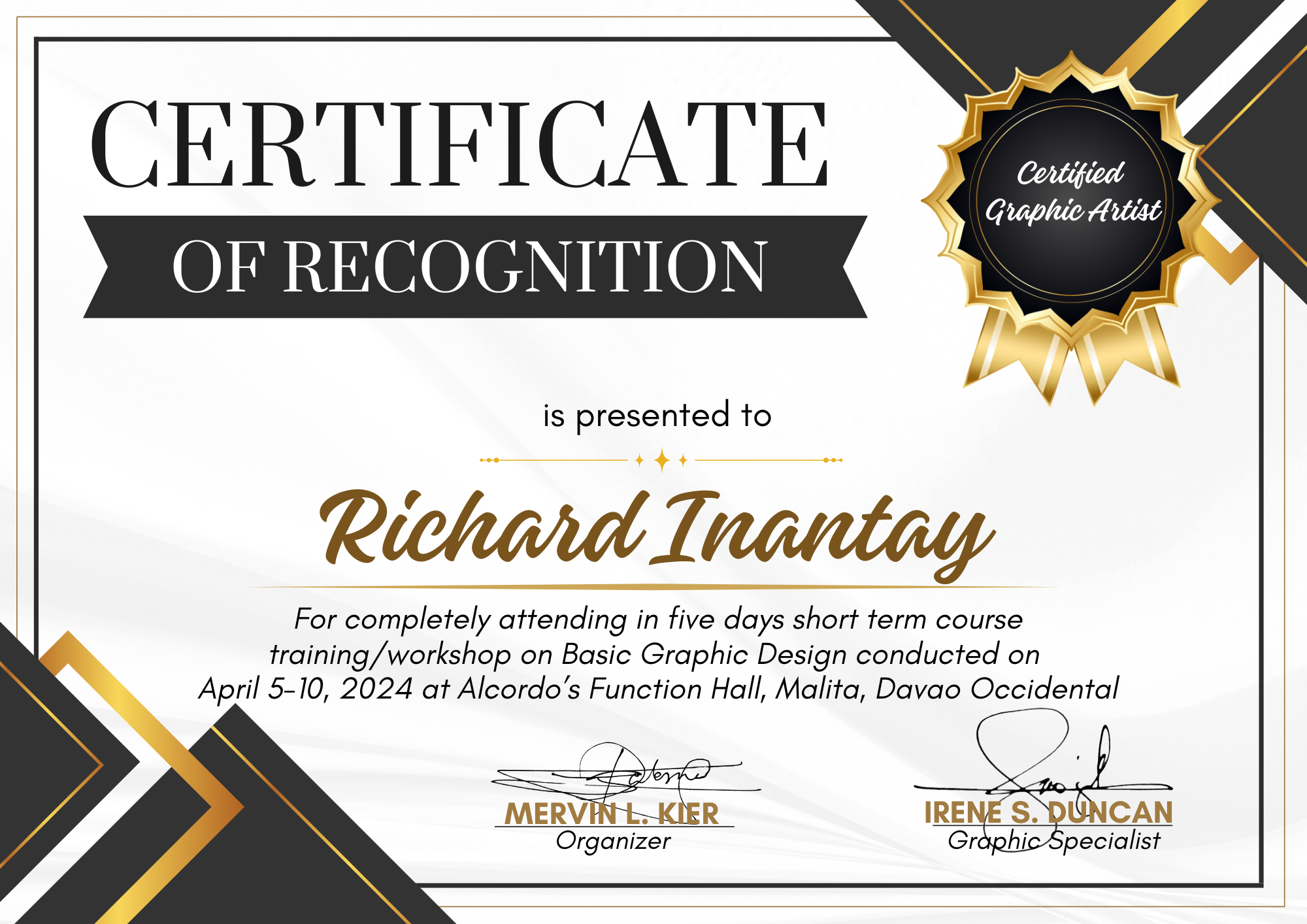 Short Term Course Training/Workshop on Basic Graphic Design