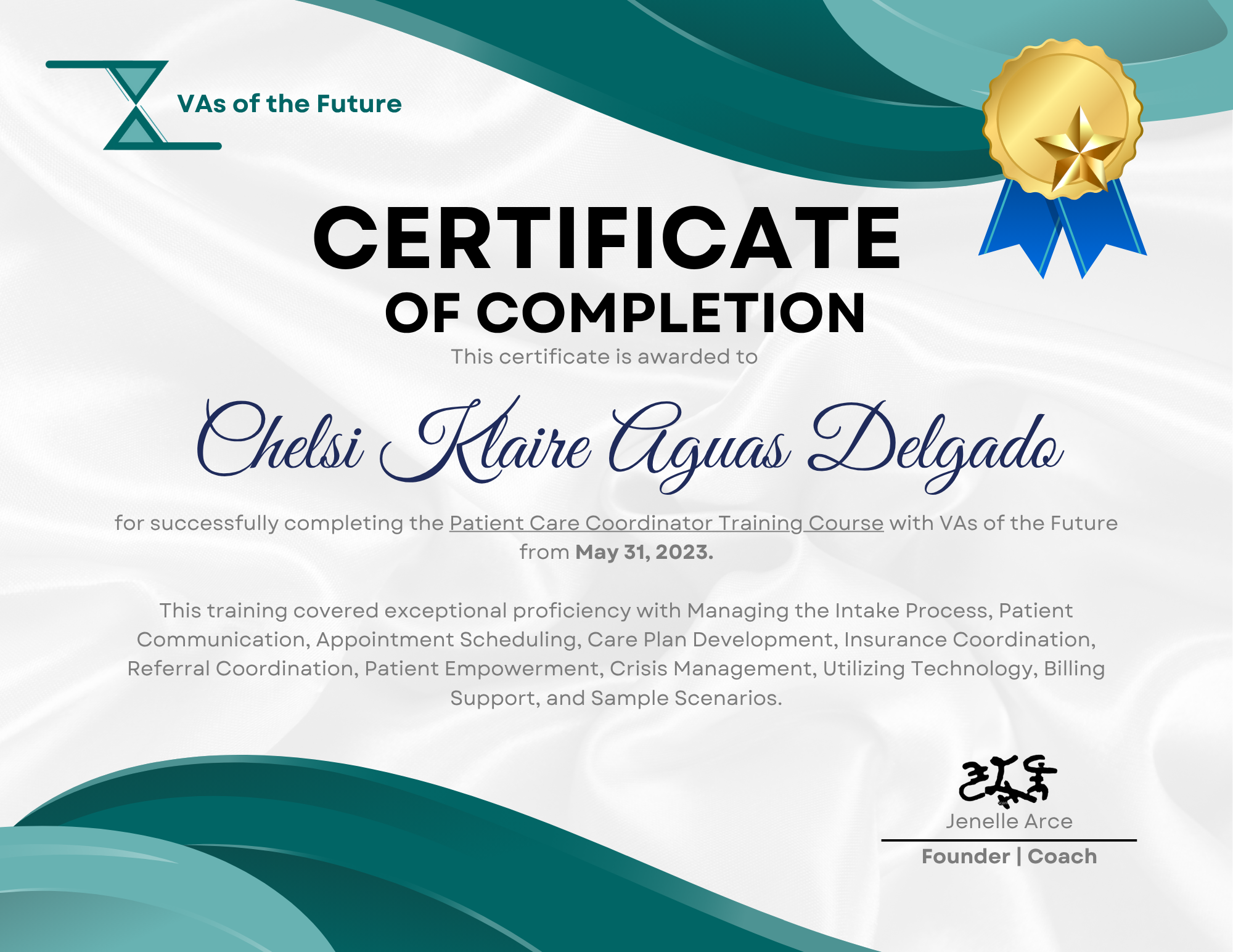 PATIENT CARE COORDINATOR CERTIFICATE