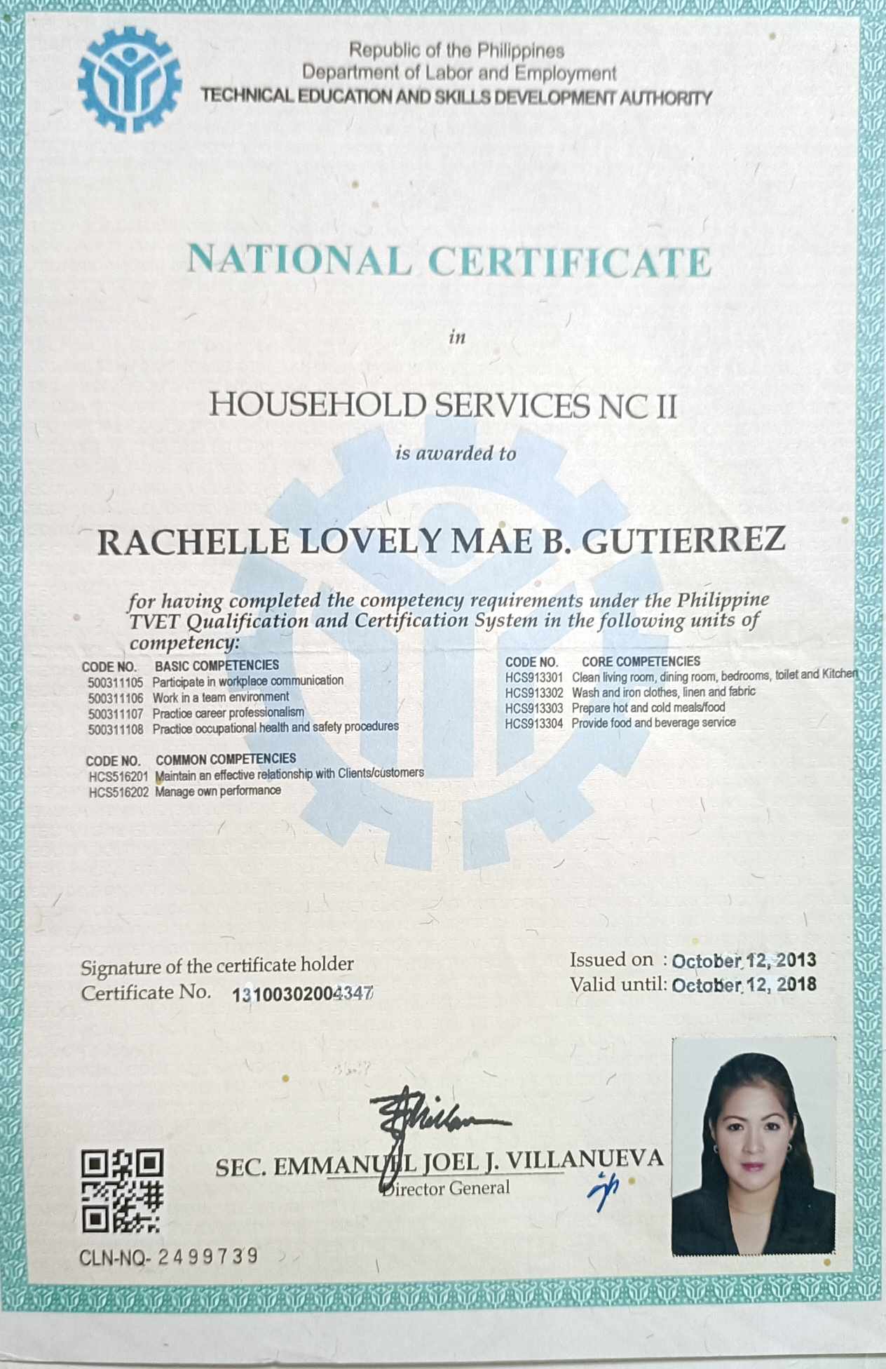 HOUSEHOLD SERVICES NC2