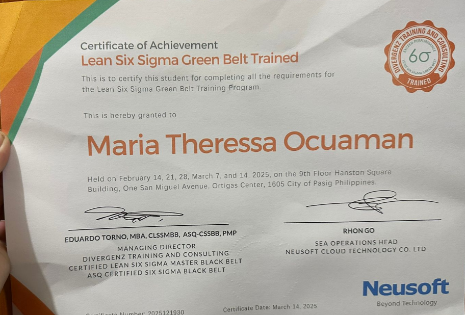 Lean Six Sigma Green Belt Trained