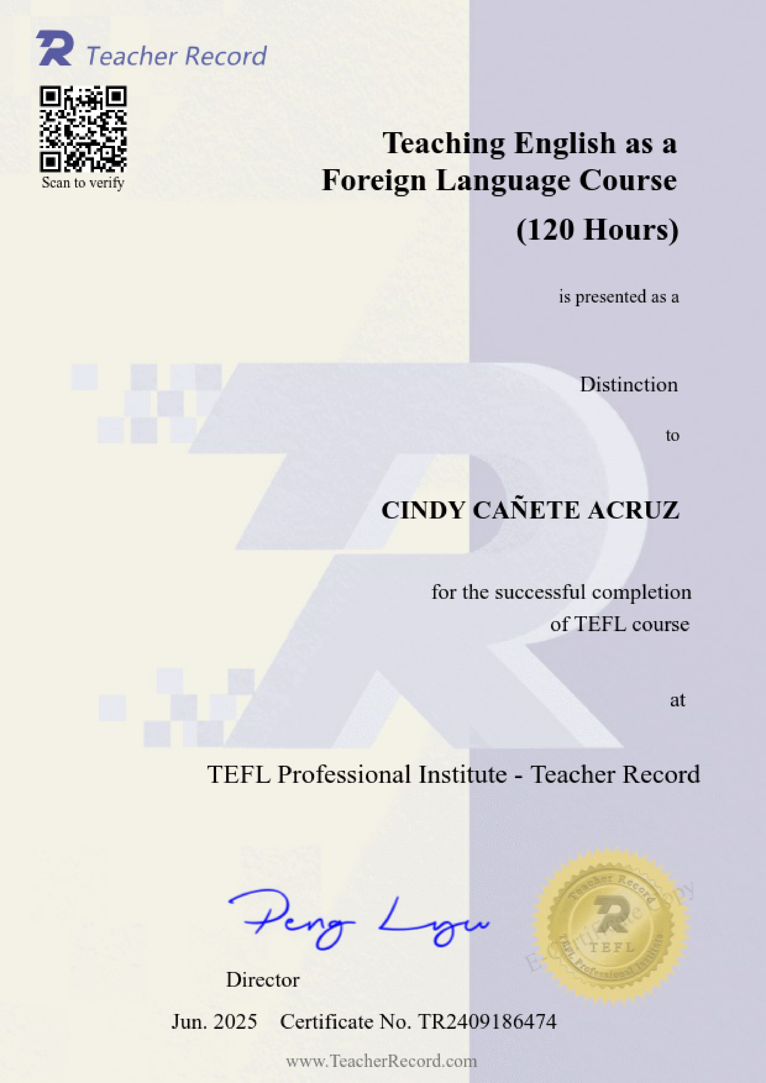 ESL CERTIFICATE