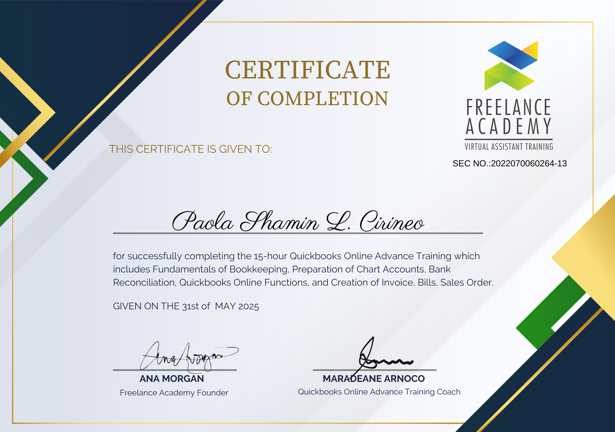 Quickbooks Online Advance Training