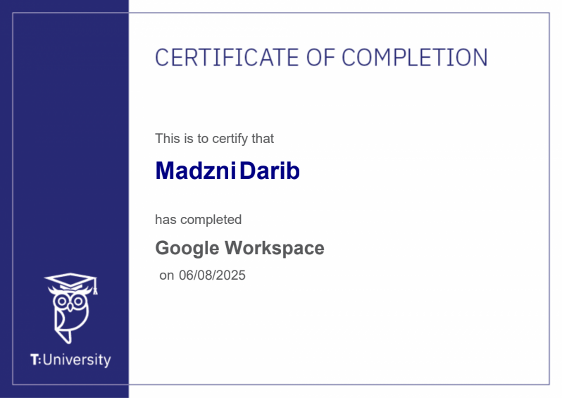 Certificate of Completion