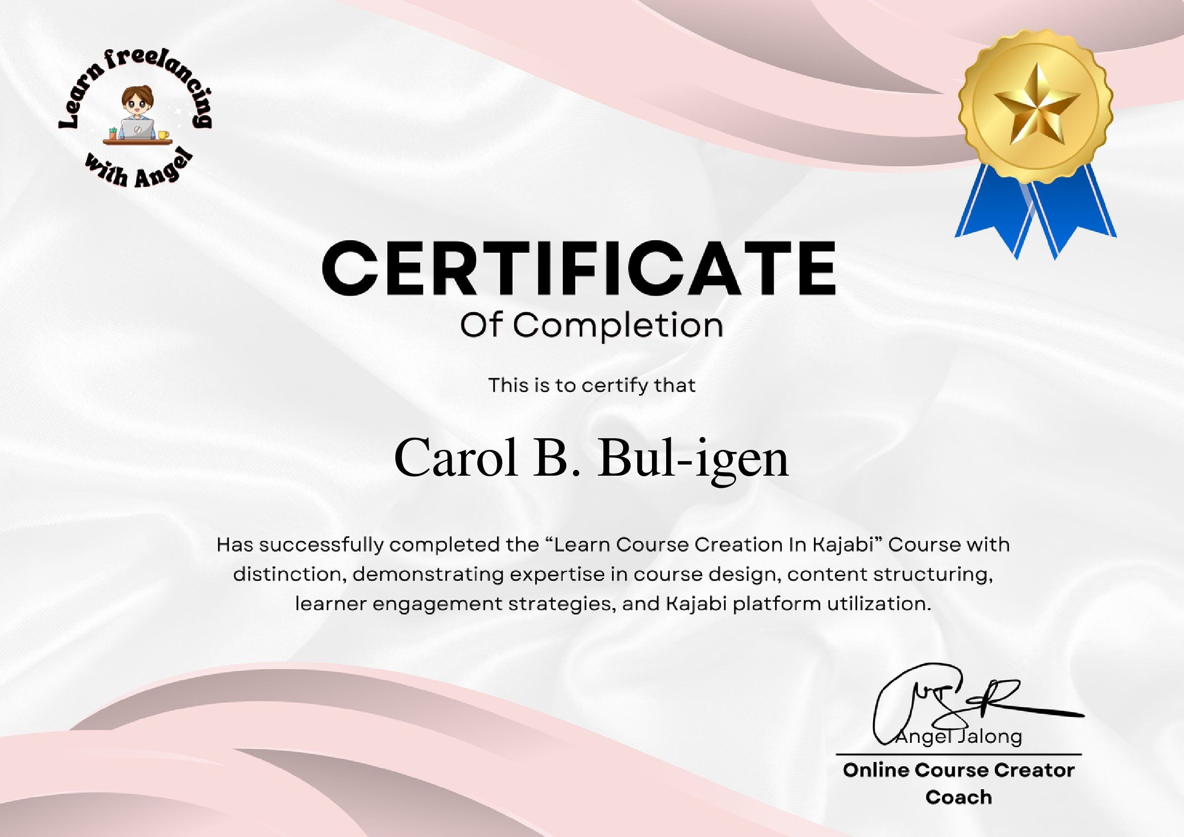 *Course Creation in Kajabi*