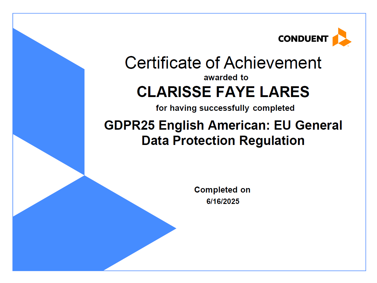 GDPR Certificate 2025